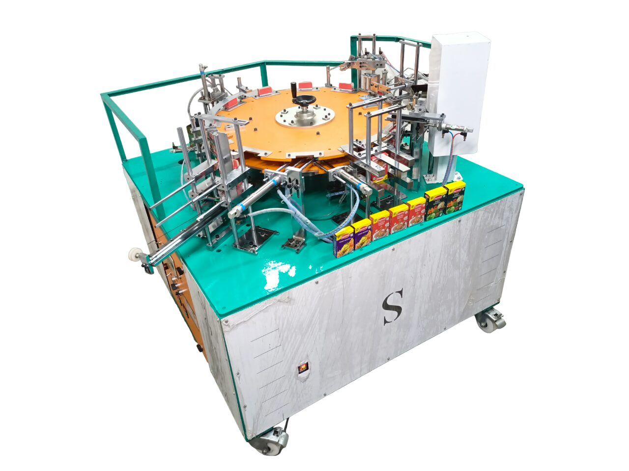 Primary req.Vertical Cartoning machine with gluing system