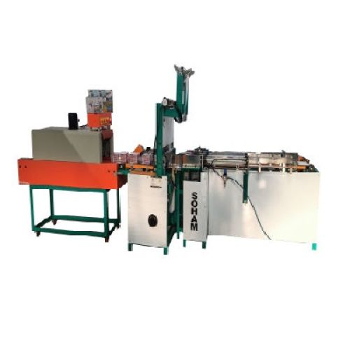 Automatic Box Batching, Pouching & Shrinking Machine