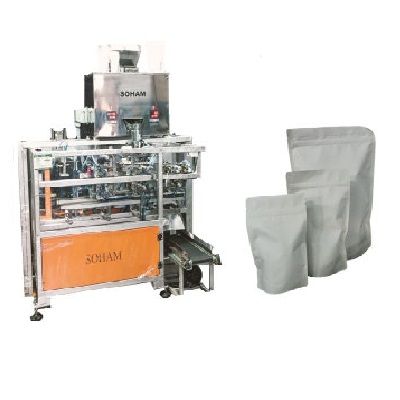 Automatic weighing and zipper pouch packing machine